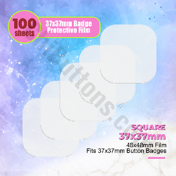 Mylar Sheets for 37x37mm Square button badges (100 pcs)