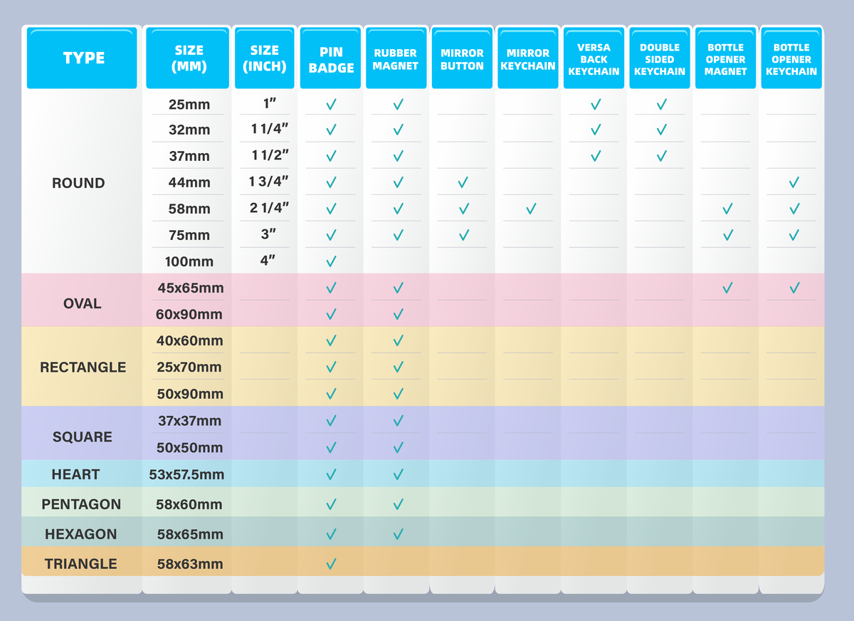 Product Sizes